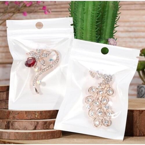 12*15cm Clear + white pearl Plastic Poly OPP packing zipper Zip lock Retail Packages PVC bag for Case for iphone 6 6s plus