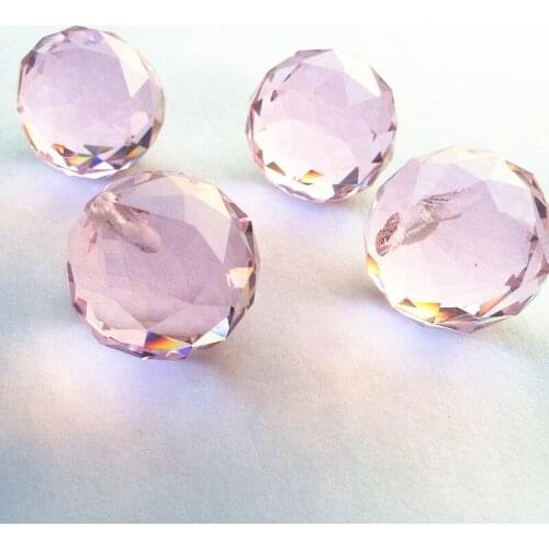 40mm Pink 4PCS/Lot Hanging K9 Crystals Glass Fengshui Ball for Wedding Decorations Crystal Chandelier Faceted Ball Pendant Parts