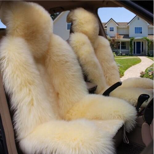 5 seats covers in 1 set winter pure wool cushion Australian fur integrated thermal plush seat cotton winter cushions
