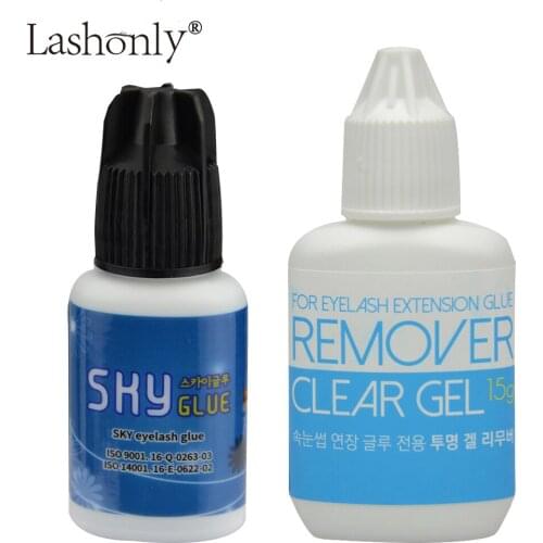 5ml Black Strong S Glue from SKY glue and 15g Gel Remover for Eyelash Extension Use Only Imported from Korea