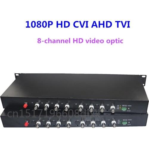 8-CH HD Video AHD CVI TVI Fiber optical Converter to coaxial converter single-mode single fiber 10KM 1080P