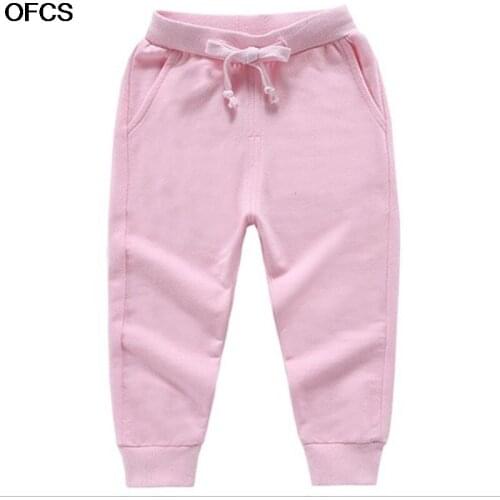 Quality Girls Pants Cotron Casual Sports Pants Children Sweatpants Boys Pants Elastic Waist Kids Trousers Baby Clothing 1-12Year