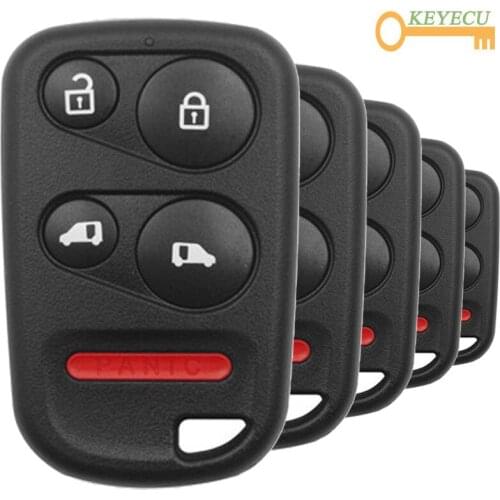 KEYECU 5PCS XHORSE English Version XKHO04EN for Honda Style Wire Universal Remote Key - 4+1/ 5 Buttons - for VVDI Key Tool VVDI2