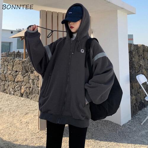 Basic Jackets Women Korean Stylish Hooded Ladies Outwear Vintage Embroidery Teens Streetwear New Arrival Harajuku Patchwork Fall