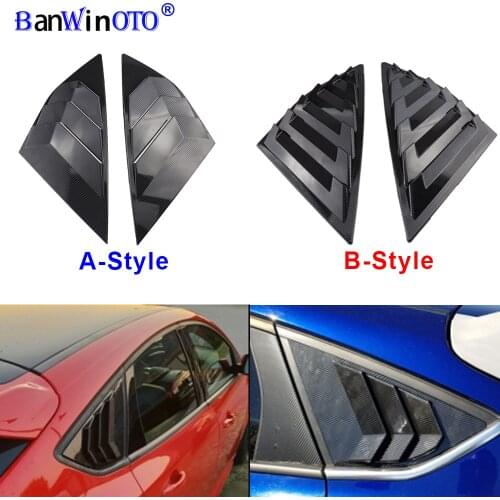 Rear Quarter Window Louvers 2pcs/set Panel Side Vent Cover Sticker Trim For Ford Focus 12-18 ST RS Hatchback Carbon Fiber ABS