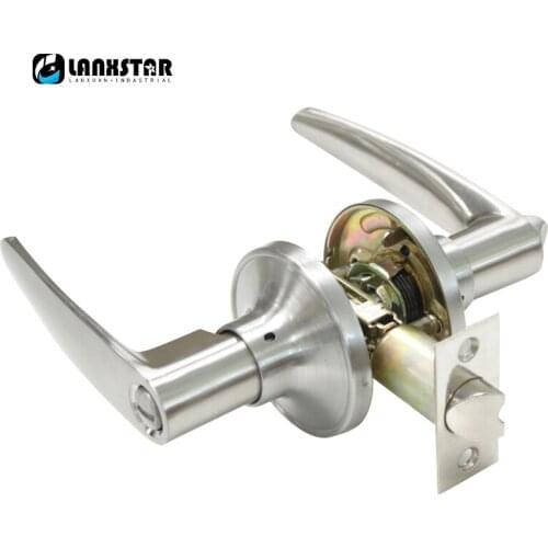 New Design Stainless Steel Safe Lock Security Satin Nickel Color Inroom Door-lock Keyless With Handles Privacy Knobs Lockset