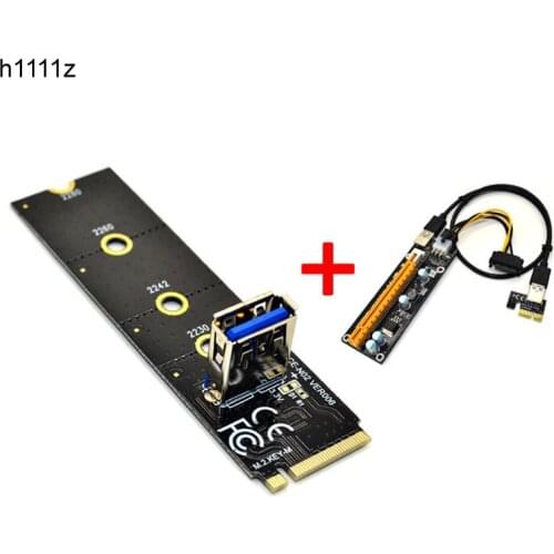 NEW NGFF M.2 to PCI-E X16 Slot Transfer Card Mining Pcie Riser Card VGA Extension Cable Molex 4Pin 6Pin SATA for Miner Antminer