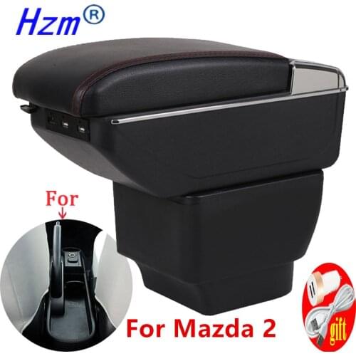 For Mazda 2 Mazda2 Demio Armrest Interior Center Console Storage Box Arm Rest Car-styling Decoration Accessories Parts