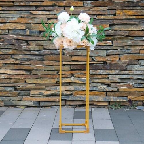 10pcs/ Lot 1M Gold Flower Stand Metal Road Lead Wedding Centerpiece Table Flower Rack for Wedding Party Decoration Column
