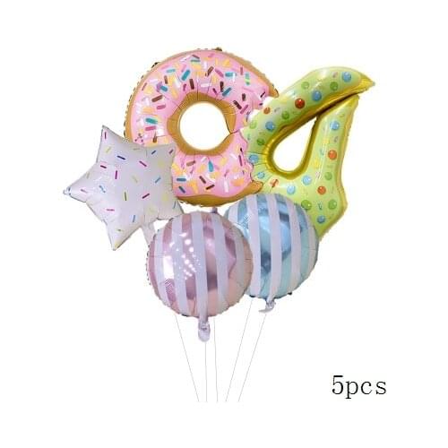 Donut Foil Balloons Birthday Theme Party Decorations Ice Cream Candy Baby Shower Girls Inflatable Helium Sweet Kids Lovely Toys