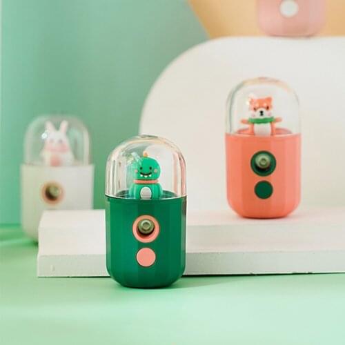 Portable Nano Mist Sprayer USB Rechargeable Face Humidifier Cute Cartoon Facial Steamer Nebulizer Moisture Hydration Apparatus