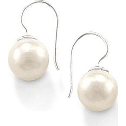 Silver Plated Swan-neck Simulated Pearl Drop Earrings, Most Fashion Glam Bijoux Earring Jewelry Best Soul Earings Gift for Women