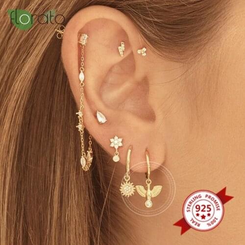 Peace Dove Hoop Earrings for Women 925 Silver Ear Buckle Huggie Earrings for Girls Lady Females Party Fashion Jewelry Gifts