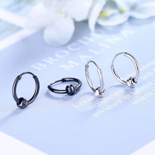 KOFSAC Korean 925 Silver Earrings For Men Women Jewelry Trendy Black Gold Geometric Earring Lovers Valentines Day Accessories