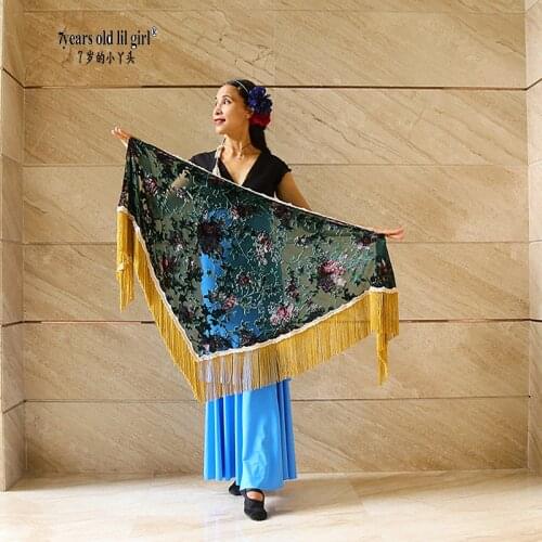 Flamenco Scarf Flamenco Dress Russian Scarf Ukrainian Fringed Shawls Traditional Floral Polish Women