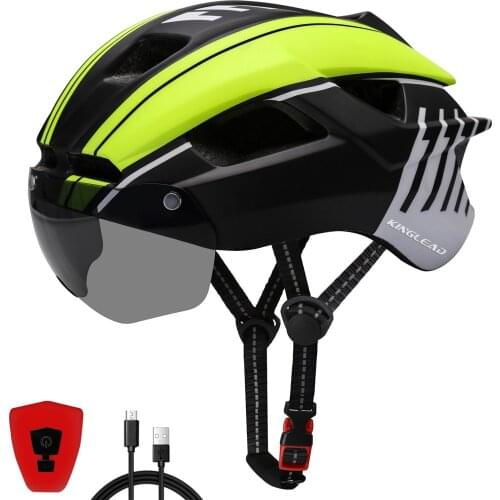 SHINMAX Men Ultralight With Led Riding Helmet Road Bike Motorcycle Riding Detachable Transparent Lens Safety Helmet Smart Helmt