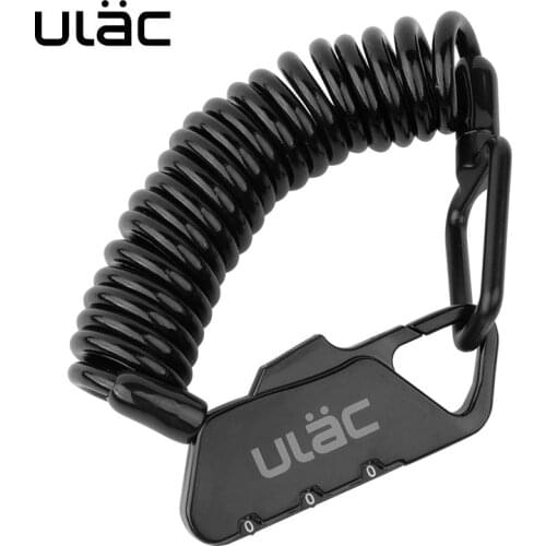 Cycling Combo Lock 3 Digits Combination Resettable Spiral Cable Extended 1.2M Light Weight Compact Size Portable ULAC K2S Lock