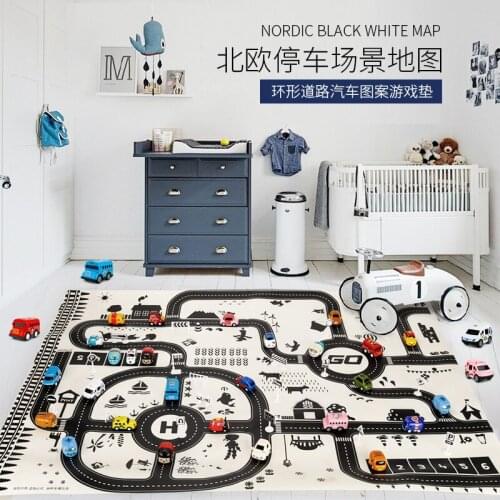 Funny Children Playmat Non-Woven Fabric World Map Parking Area Worlds Traffic Car Park 130x100cm Baby Car Game Accessories