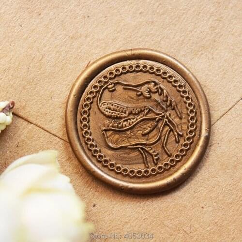 DINOSAUR T-REX SKULL Tyrannosaurus Bone Wax Seal Stamp Wax Seal Stamp Kit Wedding Invitation Seals