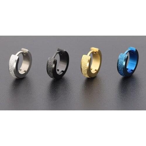 Earrings Womens Matte Gypsophila Hoop Gold Earrings Black Stainless Steel Korean Earring Gifts for Male Accessories Wholesale