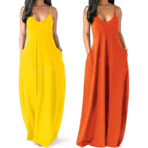 Women Dress Summer 2021 Sling Breathable Summer Clothing Women Sleeveless Long Dress for Shopping