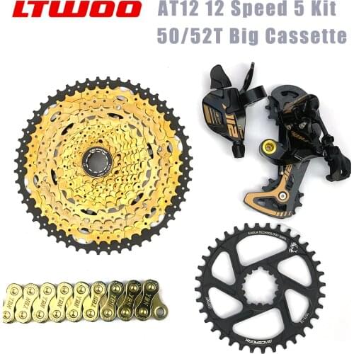 LTWOO AT12 12 Speed Chainring + Shifter + Rear Derailleur + 50/52T Cassette + YBN Gold Chain Groupset PCR BEYOND EAGLE M9100