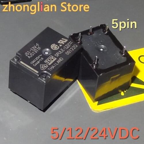 100pcs/Lot Power relay JS1-5V JS1-12V JS1-24V JS1-5V-F JS1-12V-F JS1-24V-F 5 pin 10A12VT73 new special original