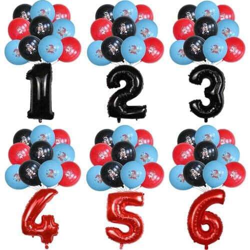 11pcs Cartoon Friday Night Funkin Latex Balloons Set 30inch Number Globos Music Game Theme Birthday Party Decorations Kids Toys