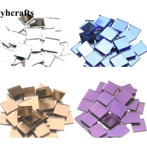 120PCS/600Gram/LOT,Color select 2.3cm Square glass mirror mosaic Handmade accessories Craft material Mosaic art