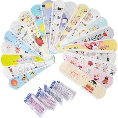100Pcs Breathable Hemostatic Adhesive Bandages Cute Cartoon Band Aid Waterproof First Aid Emergency Kit For Kids Children Baby