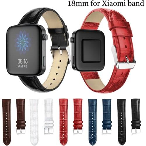 18mm Sport Watch Band for Xiaomi Mi Smart Watch Genuine Leather Bracelet Replacement Belt for Xiaomi Mi Watch