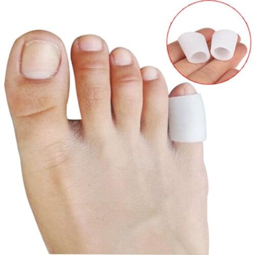 2 Pcs Silicone Gel Little Toe Tube Corns Blisters Corrector Pinkie Protector Gel Bunion Toe Finger Protection Gel Sleeve