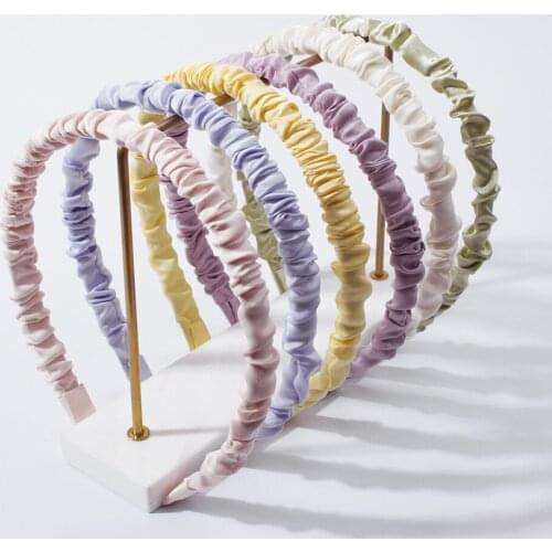3Pcs/lot Sweet Colorful Folds Hairbands Spring Simple Headband Full Wrapped Head Hoop Hair Band Women Fashion Hair Accessories