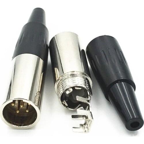 50pcs/lot Mini XLR Microphone Audio Connector 3 Pin Cannon Mic Microphone Mini XLR Male Plug Small XLR Audio Connector