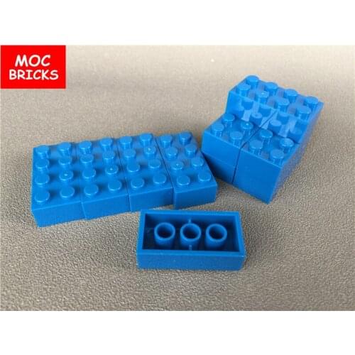 50pcs\lot MOC Bricks DIY Blue Brick 2x4 Compatible with 3001 Educational building blocks toys bricks kids Christmas gifts
