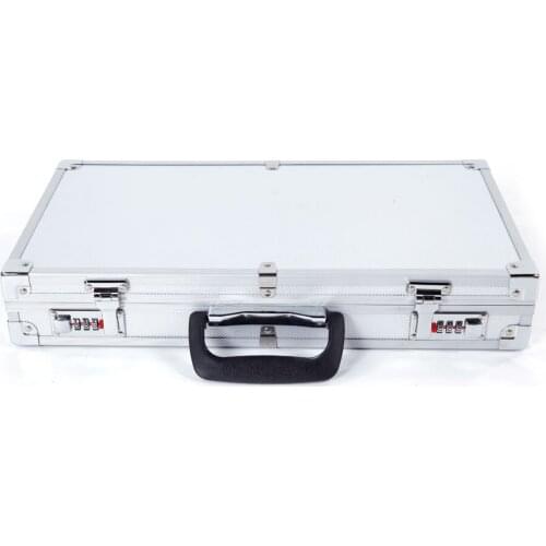 45*25*7.5cm Locking Gun Pistol Metal HandGun lock Aluminum box carry Hard Storage Carry Case Black New Framed chip box180821313