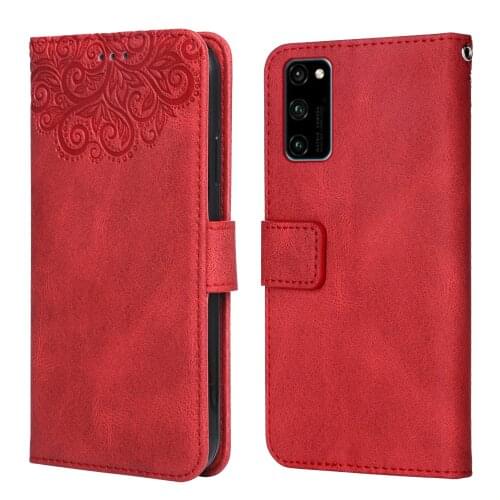 For Huawei Honor View 30 Flower Embossing Case PCT-AL10 PCT-TL10 PCT-L29 6.4''Wallet Flip Leather Case for Huawei View 30 Case