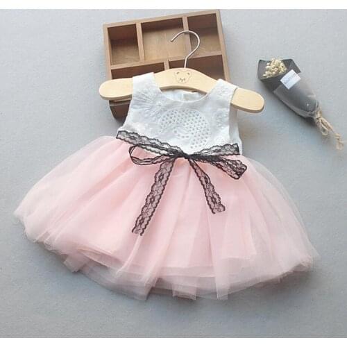 Pink Little Princess Girl Lace Dress Brand Summer Kids Clothes Flower Wedding Dress For Girls Tutu Baby Birthday Party Dress