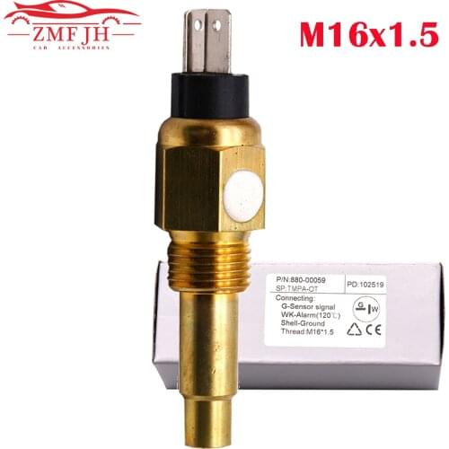 Racing Car Oil Temp Sensor M16x1.5 to 1/8'' NPT Oil Temperature Sensor Sender for Oil Temp Gauge 120 Degree Alarm Temp