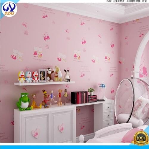 Children Room Non - Woven Wallpapers Hello Kitty Cats Environmentally Friendly Fashion Boys Girls Background Wallpaper