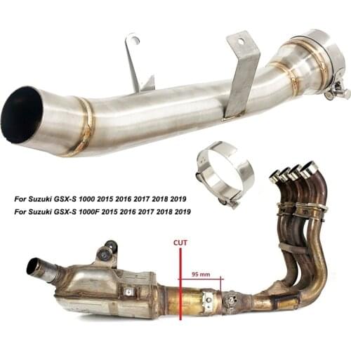 GSXS1000 GSXS1000F Stainless Steel Decat Race Eliminator Exhaust Link Pipe For Suzuki GSX-S1000 S1000F 2015 2016 2017 2018 2019