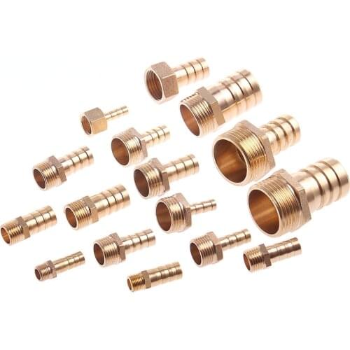 Hose Barb Tail 6/8/10/12/14/16/19/25MM Brass Pipe Fitting 1/8" 1/4" 3/8" 1/2" 1" BSP Male Connector Joint Copper Coupler Adapter