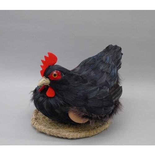 Simulation chicken black hen hard model polyethylene&feathers hen large 30x22x20cm,home decoration gift b0387