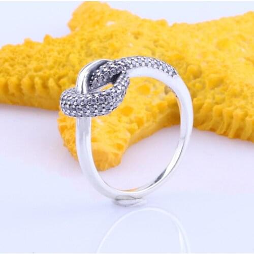 Authentic S925 Silver Valentines Day Heart Interwoven Ring Female Knotted Love Ring Eight Hearts Eight Arrows Zircon Ring