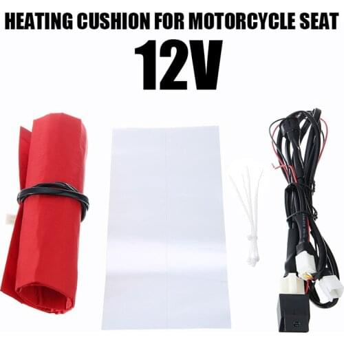 1set 25W 12V Waterproof Motorcycle ATV Seat Heated Cushion Carbon Fiber Pad Electric Heating Pad Mat For Winter Warmer 395x200mm