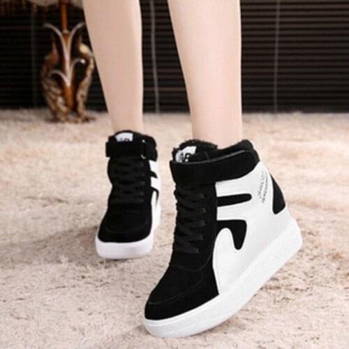 High-Top Height Increasing Insole 2021 New Korean Style Thick-Soled Versatile Casual Sneakers for Students Breathable Women