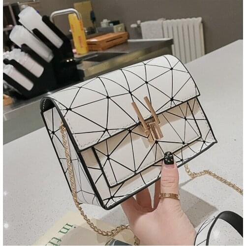 Small bag new plaid bag 2021 hot style wild single shoulder messenger chain small square bag handbags women bags purses