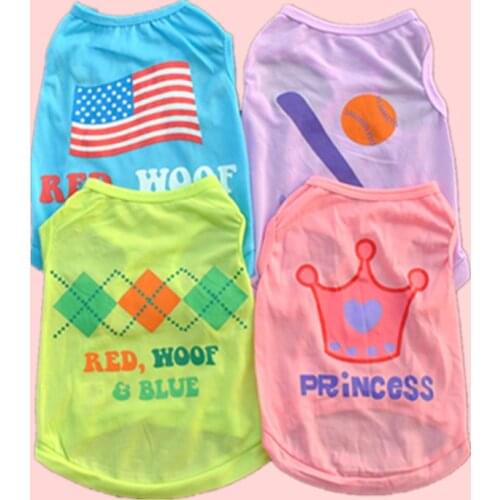 Fashion Dog Clothes for Dogs Cats Summer Polyester Soft Cozy Puppy Chihuahua Vest Clothing for Small Dogs Cats Pet T-shirt XS-L