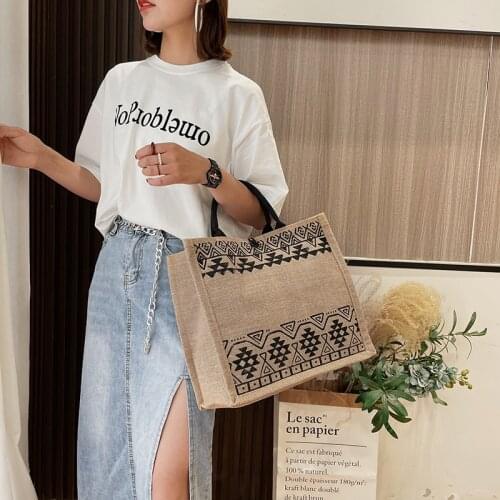 Fashion Bags for Women 2021 Canvas Shoulder Bag National Tote Shopping Bags Retro Ladies Casual Handbag Large Capacity Female