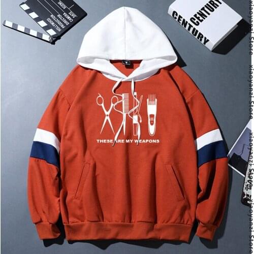 Barber Men Women sports hoodies Cotton Hairdresser Weapon sweatshirts scissors Clothing patchwork pullovers OT-818